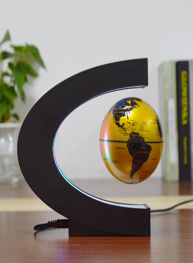 3 Inch Magnetic Levitation Floating Globe World Map Globe with C Shape Base LED Lights for Teaching Home Office Desk Decoration - Image 3