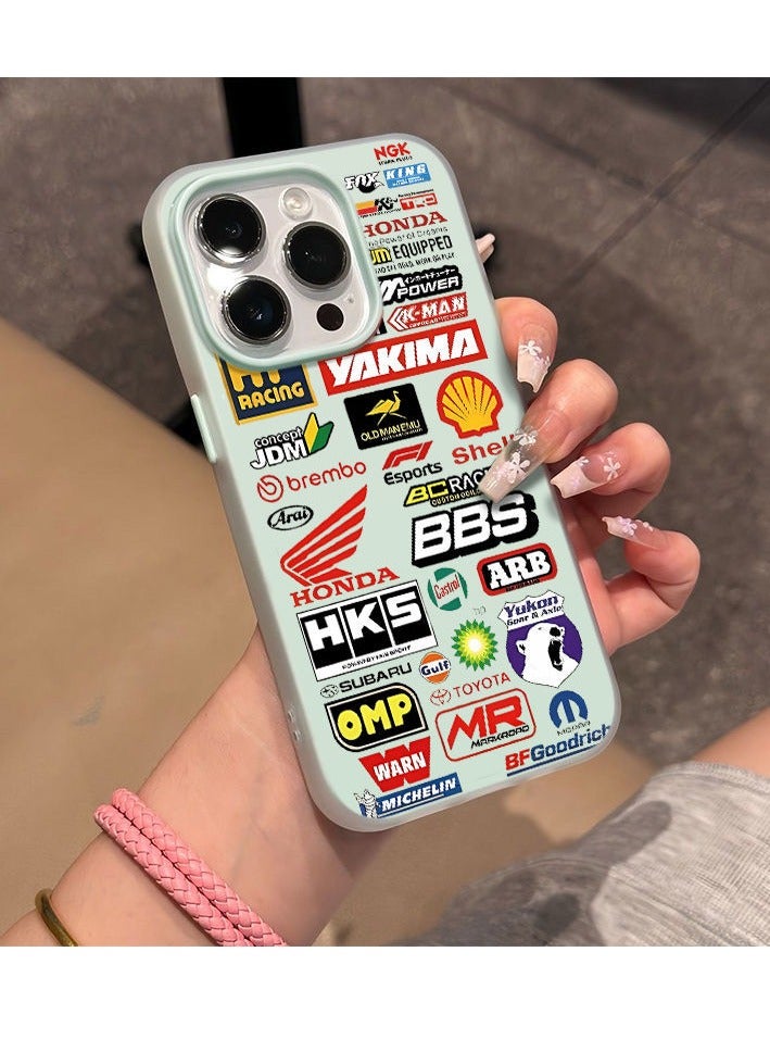 NIBEMINENT Full Screen Car Logos Protective TPU Case Cover For iPhone 15, Blue