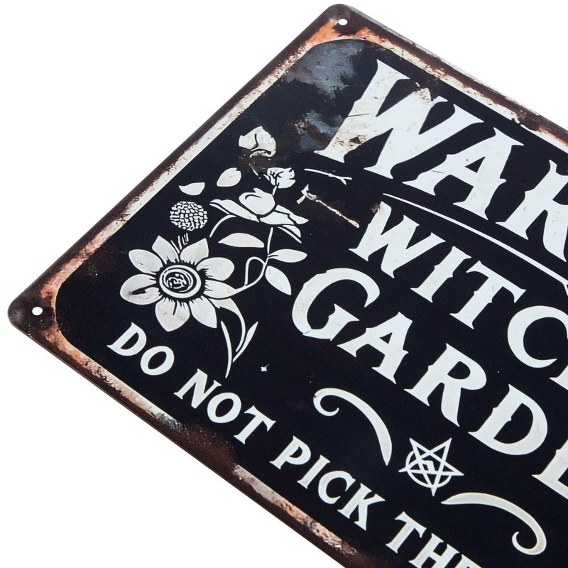ERLOOD Warning Witch's Garden Do Not Pick The Flowers Metal Tin Sign Vintage Wall Decoration Home Garden Kitchen Art Sign 8 x 12 - Image 2