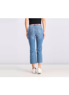 Mohito Women Five Pocket Belted Jeans, Wash Blue  - Image 3