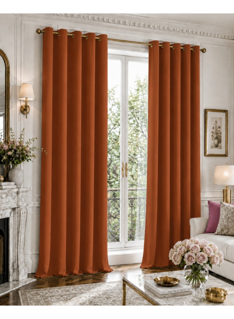 Amali Regal Dimout curtains with 16 Grommets in 2 panels Size (W132 x L 274cm) for living room Decor or bedroom window noise reduction and light blocking - Image 1