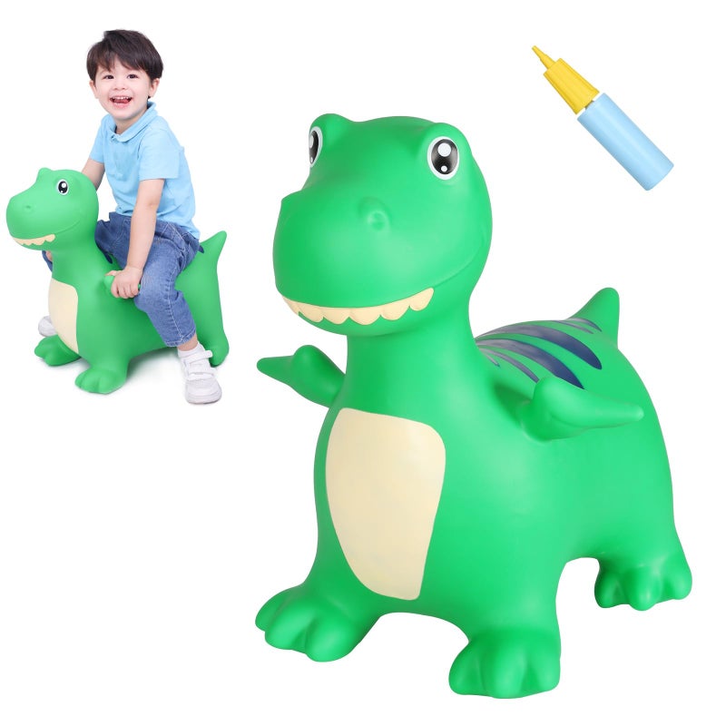 INPANY Bouncy Horse, Dinosaur Hopper Toys for 2 Year Old Boy, Toddlers Bouncing Animal, Inflatable Hopping Buddies for Kids, Ride on Rubber Bouncer, Indoor Outdoor Birthday Gifts Toy for 3 4 Yr Girl - Image 1