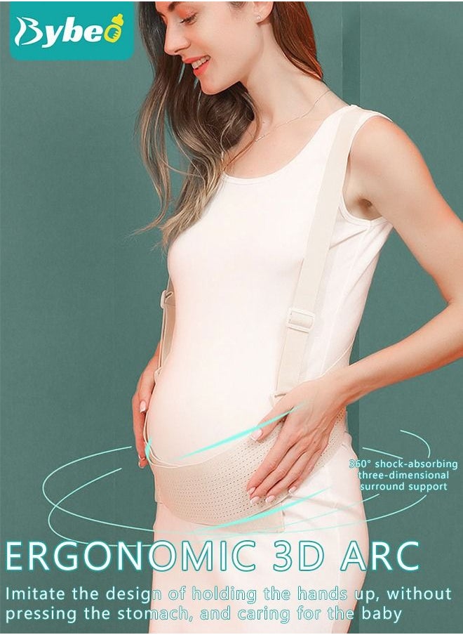 Bybeo - Pregnancy Belly Support Band Adjustable Breathable Maternity Support Belt with Shoulder Strap and Back Support - Image 1