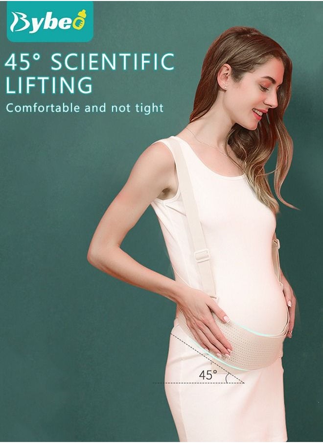 Bybeo - Pregnancy Belly Support Band Adjustable Breathable Maternity Support Belt with Shoulder Strap and Back Support - Image 1