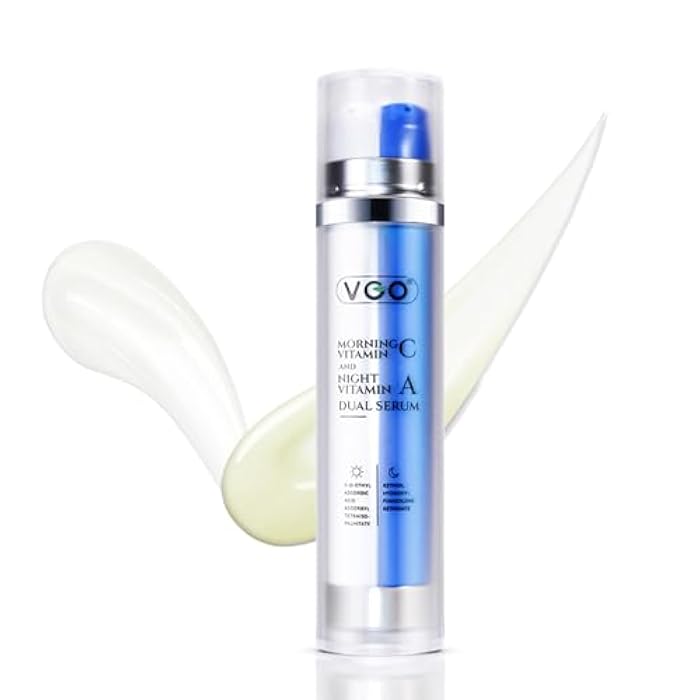 VGO Anti Aging Skin Care Set – Vitamin C & Retinol Serum for Face with Hyaluronic Acid, Niacinamide, and Retinol Anti Wrinkle and Firming 1.56oz - Image 1