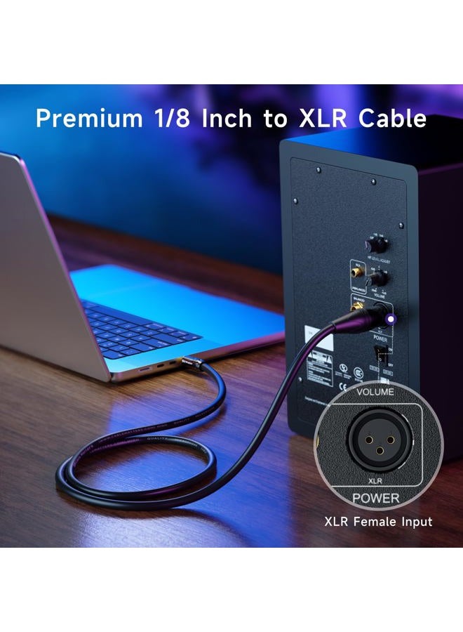 Cable Matters 3.5mm to XLR Cable - 10ft, XLR to 1/8 Inch Cable, Male to Male, Compatible with iPod, MP3 Player, Laptop, Voice Recorder, and More - Black - Image 3