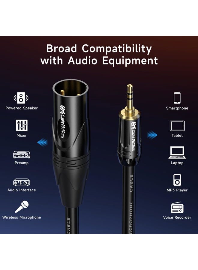 Cable Matters 3.5mm to XLR Cable - 10ft, XLR to 1/8 Inch Cable, Male to Male, Compatible with iPod, MP3 Player, Laptop, Voice Recorder, and More - Black - Image 4