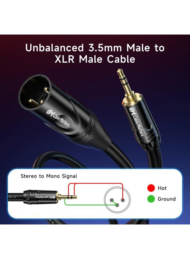 Cable Matters 3.5mm to XLR Cable - 10ft, XLR to 1/8 Inch Cable, Male to Male, Compatible with iPod, MP3 Player, Laptop, Voice Recorder, and More - Black - Image 2