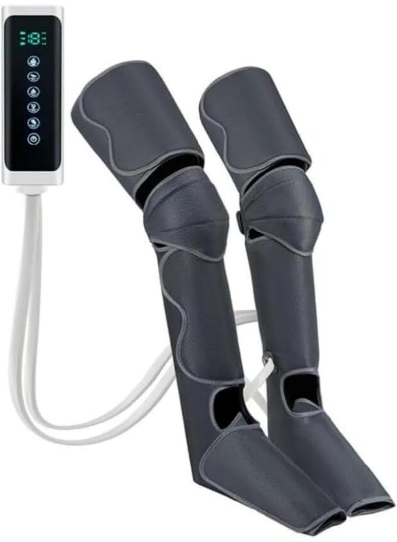 Premium Air Compression Leg Massager with Heat Therapy - Sequential Wraps Device for Calf, Thigh & Foot - 3 Heats, 3 Modes, 5 Intensities - Powerful Circulation & Relaxation - Image 1