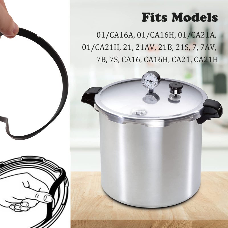 09907 حلقة إغلاق/حشية لطباخ الضغط مناسبة لـ Presto Ca16 Ca16H & 21 Qt في صندوق حلقة إغلاق علبة الضغط وفتحة تهوية أوتوماتيكية (1075) - Image 5