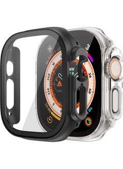[2 Pack] for Apple Watch Ultra Case 49mm, Apple Watch Ultra 49mm Case with Tempered Glass Film & Hard PC & All-Aroud Shockproof Protective & Ultra-Thin Bumper Cover for iWatch Ultra 49mm