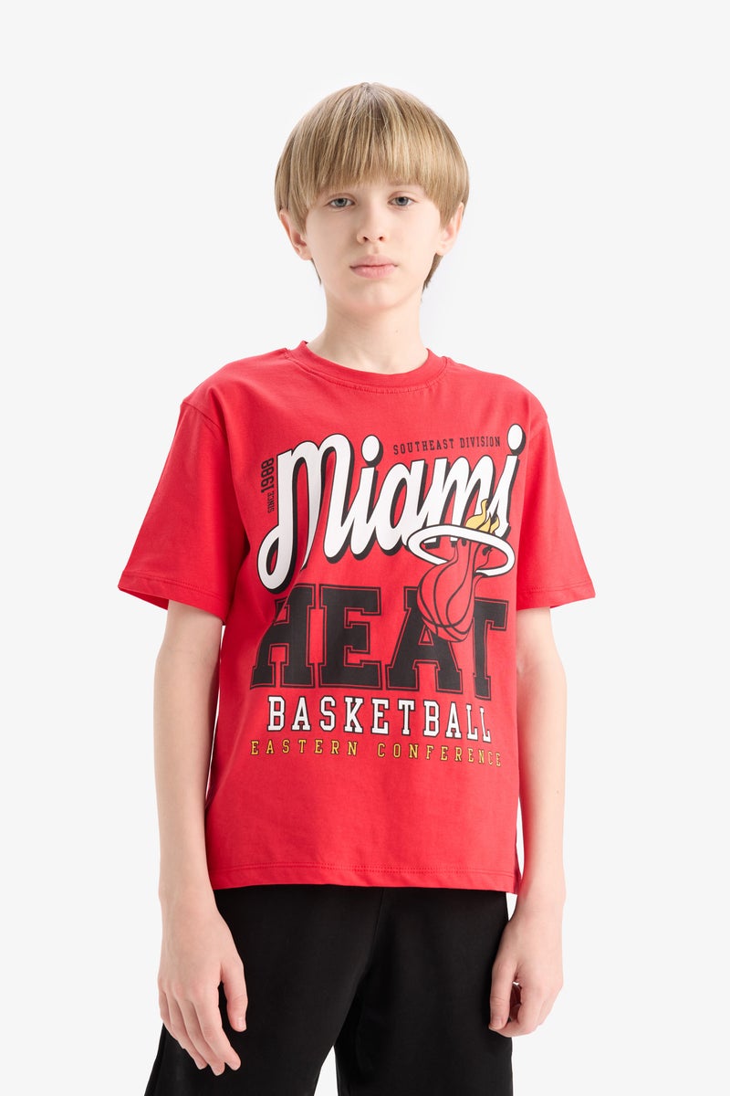 Boy New Regular Fit Licensed by the NBA Miami Heat Short Sleeve T Shirt