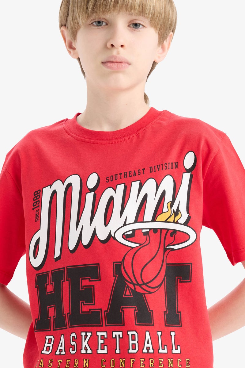 Boy New Regular Fit Licensed by the NBA Miami Heat Short Sleeve T Shirt