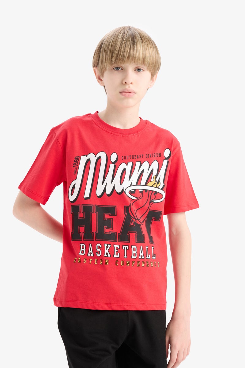 Boy New Regular Fit Licensed by the NBA Miami Heat Short Sleeve T Shirt