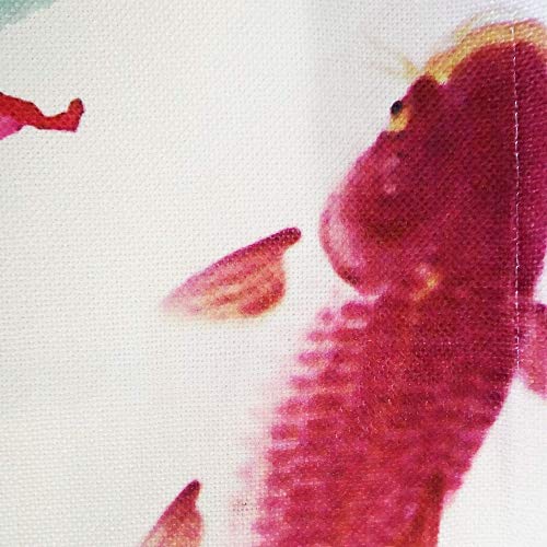 Ofat Home Chinese Ink Painting Doorway Curtain Carps Koi Fishes Japanese Noren Bring You Good Luck Tapestry for Wall Hanging Bedroom Divider Kitchen Partition Bathroom Door Decor, 33.5"x 59" - Image 3