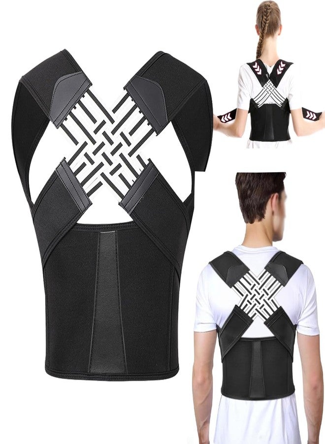 ZEDAN Neoprene Posture Corrector Belt for Men & Women | Adjustable Shoulder & Back Support Strap | Clavicle Support Brace | Helps Encourage Upright Posture | Lightweight Upper Back Support | Universal Size Belt - Image 1