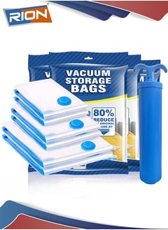 RION Vacuum Storage Bags with Hand Pump – 5-Pack Space Saver Bags for Clothes & Travel  - Image 1