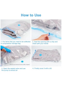 RION Vacuum Storage Bags with Hand Pump – 5-Pack Space Saver Bags for Clothes & Travel  - Image 2