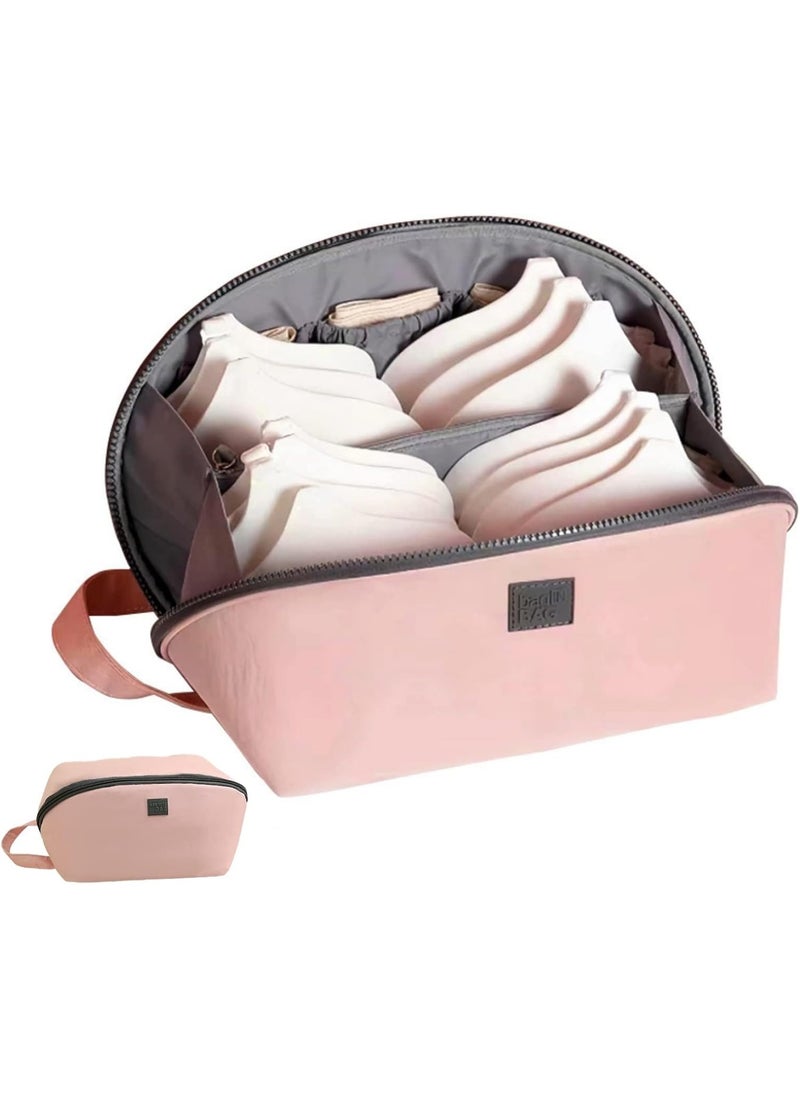 TERRIFI Travel Underwear Organizer Bag, Portable Bra and Lingerie Storage Pouch with Liner, Large Packing Cube for Underwear, Socks, Cosmetic, and More - Ideal for Travel and Home Use (Pink)  - Image 1