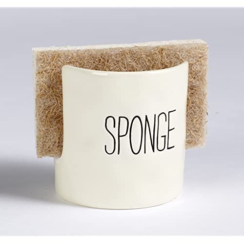 Mud Pie Kitchen Dish Sponge Holder Caddy, Off White - Image 5