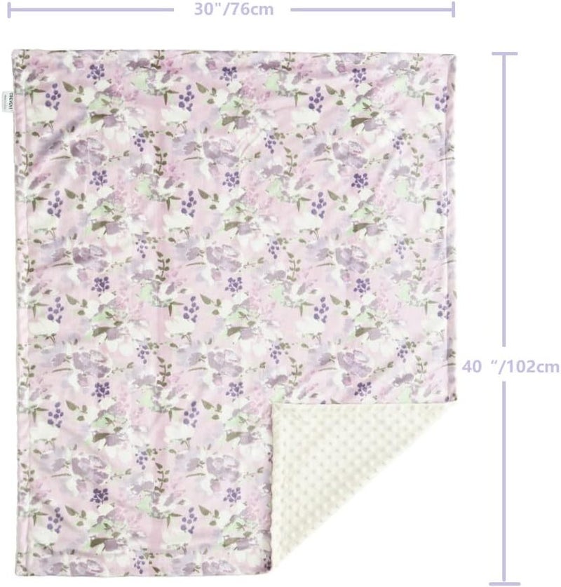 CREVENT Baby Girls Blanket for Crib Stroller Cot Cradle Car, Supper Soft and Pretty - Lavender Grapes 30x40 Inches - Image 4