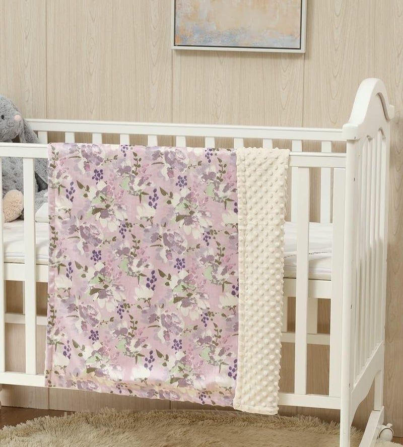 CREVENT Baby Girls Blanket for Crib Stroller Cot Cradle Car, Supper Soft and Pretty - Lavender Grapes 30x40 Inches - Image 3
