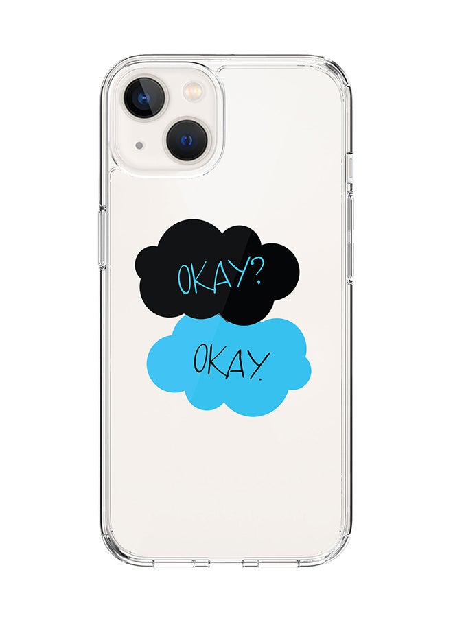 Stylizedd Classic Clear Case for Apple iPhone 15 Hybrid Soft Case Flexible Edges Anti Drop TPU PC Gel Thin Transparent Cover [ Designed for Apple iPhone 15 ] - Okay Okay  - Image 1