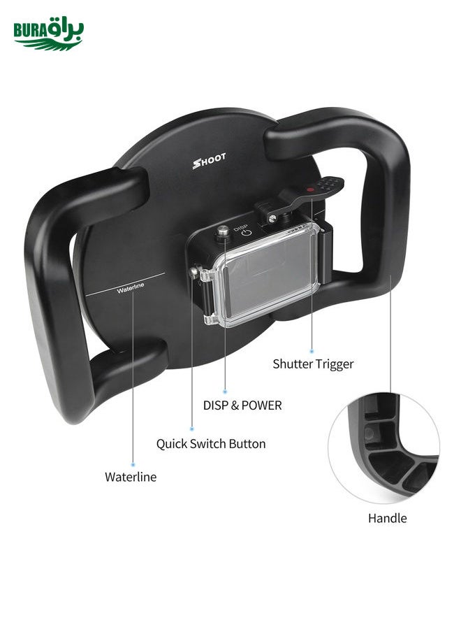 BURAQ XTGP546 Dome Port Underwater Diving Camera Lens Transparent Cover Housing Case with Handle Trigger For DJI Osmo Action  - Image 4