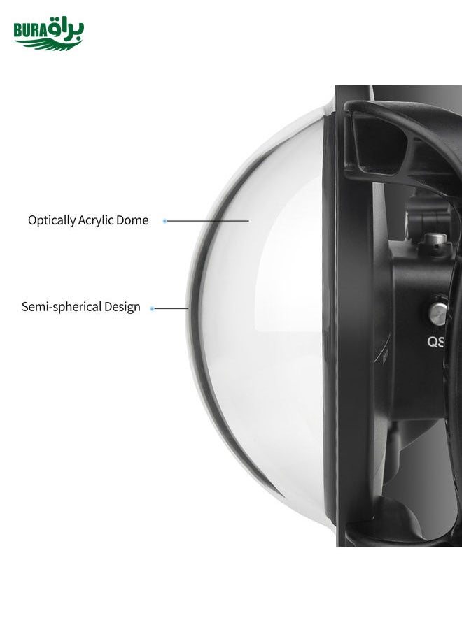 BURAQ XTGP546 Dome Port Underwater Diving Camera Lens Transparent Cover Housing Case with Handle Trigger For DJI Osmo Action  - Image 5