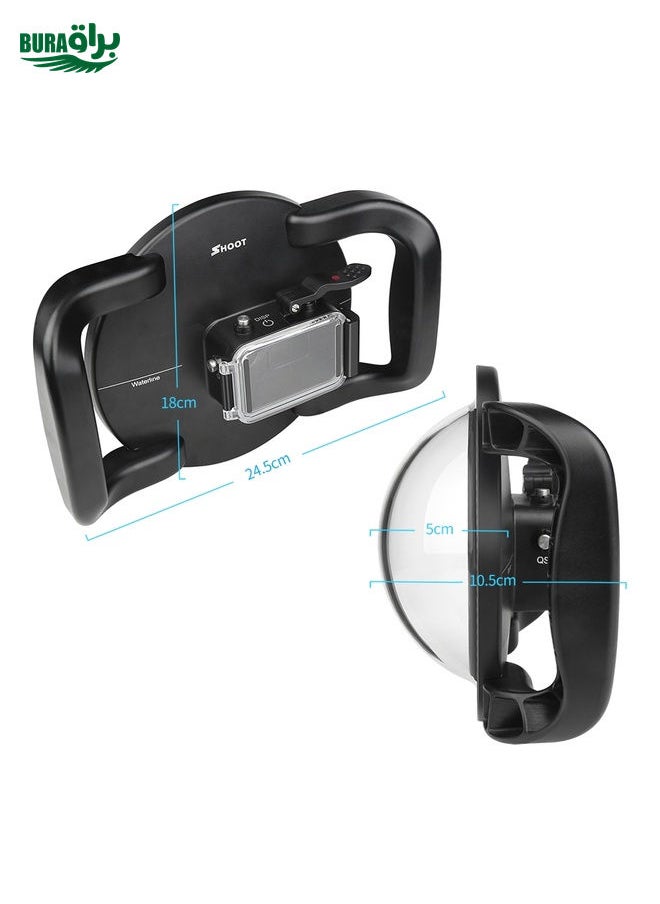 BURAQ XTGP546 Dome Port Underwater Diving Camera Lens Transparent Cover Housing Case with Handle Trigger For DJI Osmo Action  - Image 3