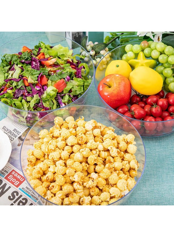 Hioasis 8 Pack Plastic Serving Bowls 128oz Clear Plastic Bowls Heavy Duty Disposable Serving Bowls for Party Snack & Salad & Candy & Bar Buffet - Image 3