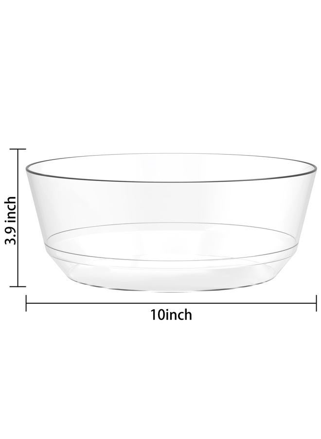 Hioasis 8 Pack Plastic Serving Bowls 128oz Clear Plastic Bowls Heavy Duty Disposable Serving Bowls for Party Snack & Salad & Candy & Bar Buffet - Image 2