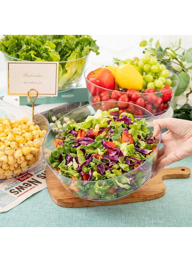 Hioasis 8 Pack Plastic Serving Bowls 128oz Clear Plastic Bowls Heavy Duty Disposable Serving Bowls for Party Snack & Salad & Candy & Bar Buffet - Image 5