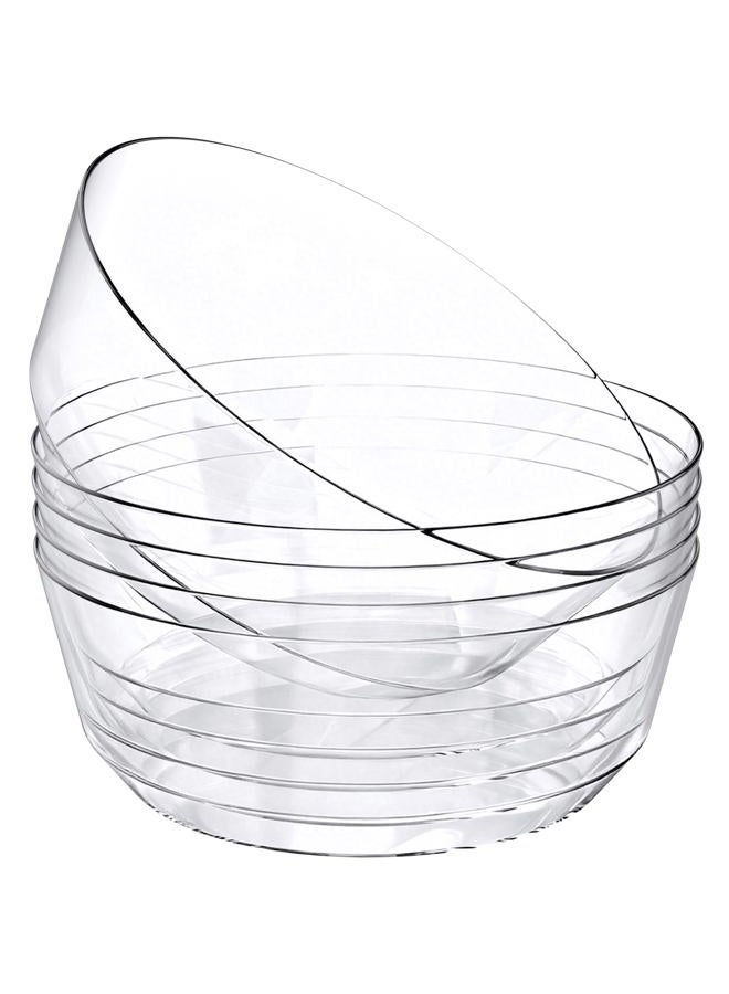 Hioasis 8 Pack Plastic Serving Bowls 128oz Clear Plastic Bowls Heavy Duty Disposable Serving Bowls for Party Snack & Salad & Candy & Bar Buffet - Image 1