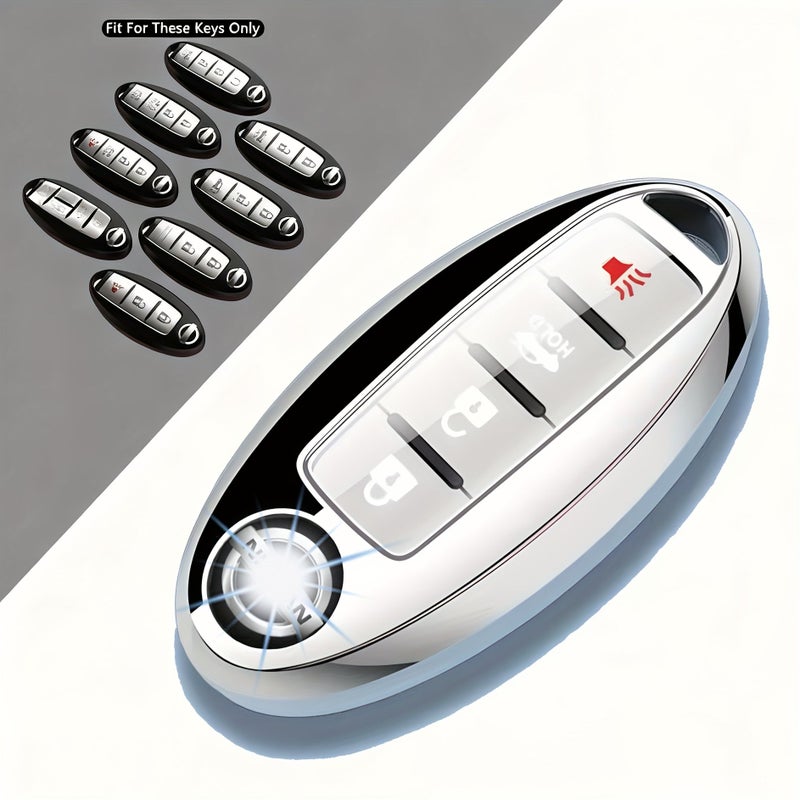 Synthetic Gemstone Blue Key Cover For Nissan Rogue Remote Case Soft TPU Material - Image 3