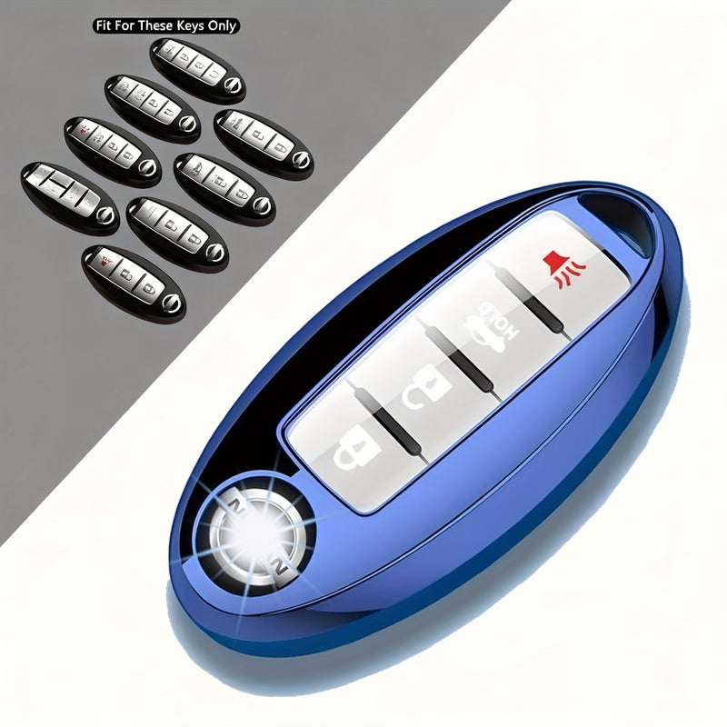 Synthetic Gemstone Blue Key Cover For Nissan Rogue Remote Case Soft TPU Material - Image 4