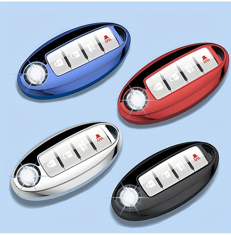 Synthetic Gemstone Blue Key Cover For Nissan Rogue Remote Case Soft TPU Material - Image 1