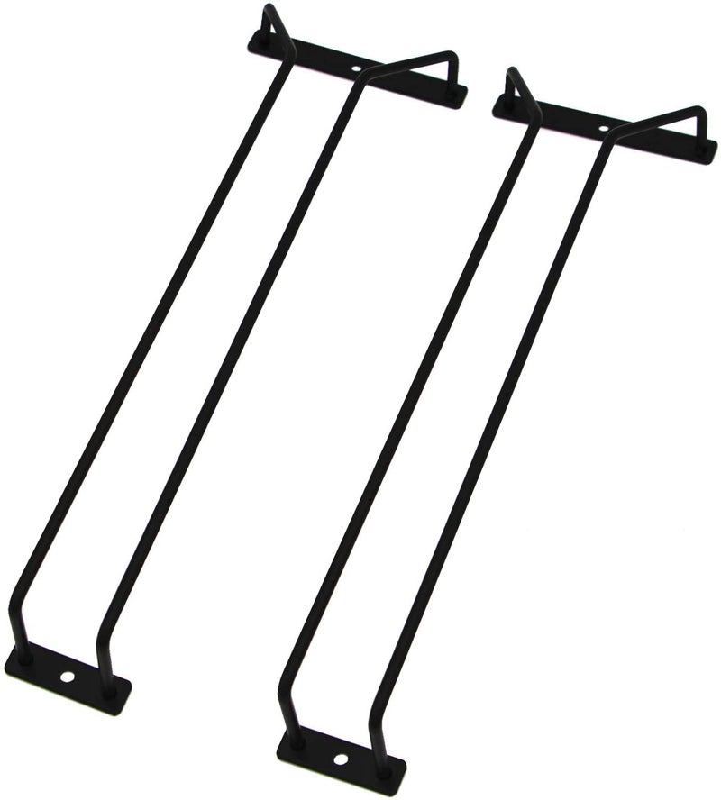 RedDreamer RedDreamer 14Inch Black Wine Glass Rack Under Cabinet Wine Glass Holder Stemware Rack Hanging Stemware Holder Set of 2