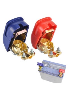 Excefore Quick Release 12V Battery Terminals Clamps Connectors, 2 Pcs Battery Terminals Clamps Connectors Quick Disconnect Terminals for Car Caravan Motorhome (Red and Blue)  - Image 1
