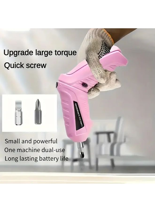 Portable Rechargeable Electric Screwdriver Handheld Screw Gun Tool With 1 Host And 2 Accessories USB Charging Adjustable Speed Torque Control ABS Resin For Quick Efficient Fastener Installation Demolition Tasks - Image 4