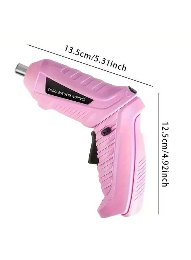 Portable Rechargeable Electric Screwdriver Handheld Screw Gun Tool With 1 Host And 2 Accessories USB Charging Adjustable Speed Torque Control ABS Resin For Quick Efficient Fastener Installation Demolition Tasks - Image 2