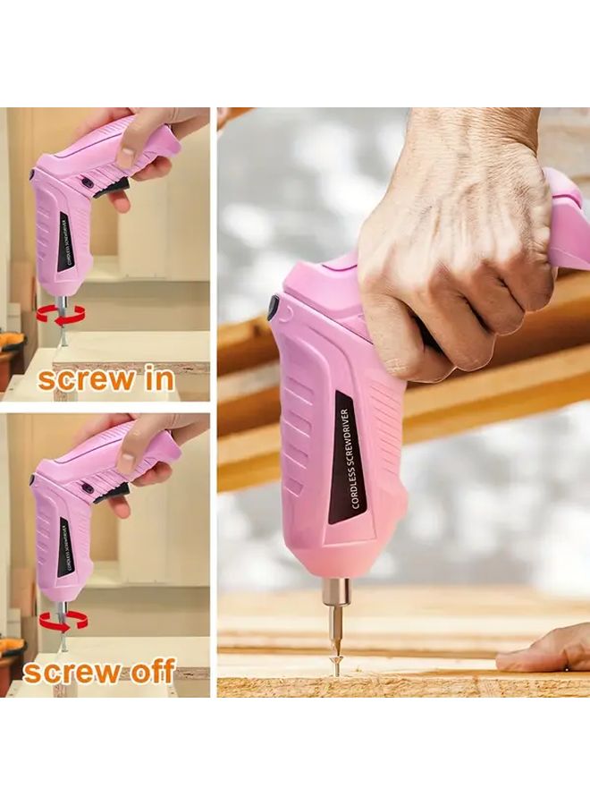 Portable Rechargeable Electric Screwdriver Handheld Screw Gun Tool With 1 Host And 2 Accessories USB Charging Adjustable Speed Torque Control ABS Resin For Quick Efficient Fastener Installation Demolition Tasks - Image 5