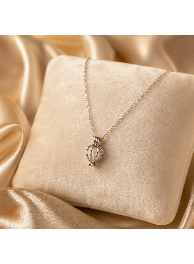 RAFAL Women's Pearl Oyster Necklace Set with Velvet Rose Box - Image 5