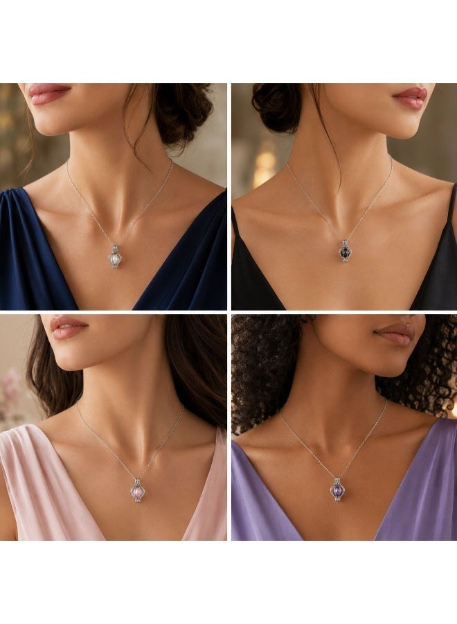 RAFAL Women's Pearl Oyster Necklace Set with Velvet Rose Box - Image 4