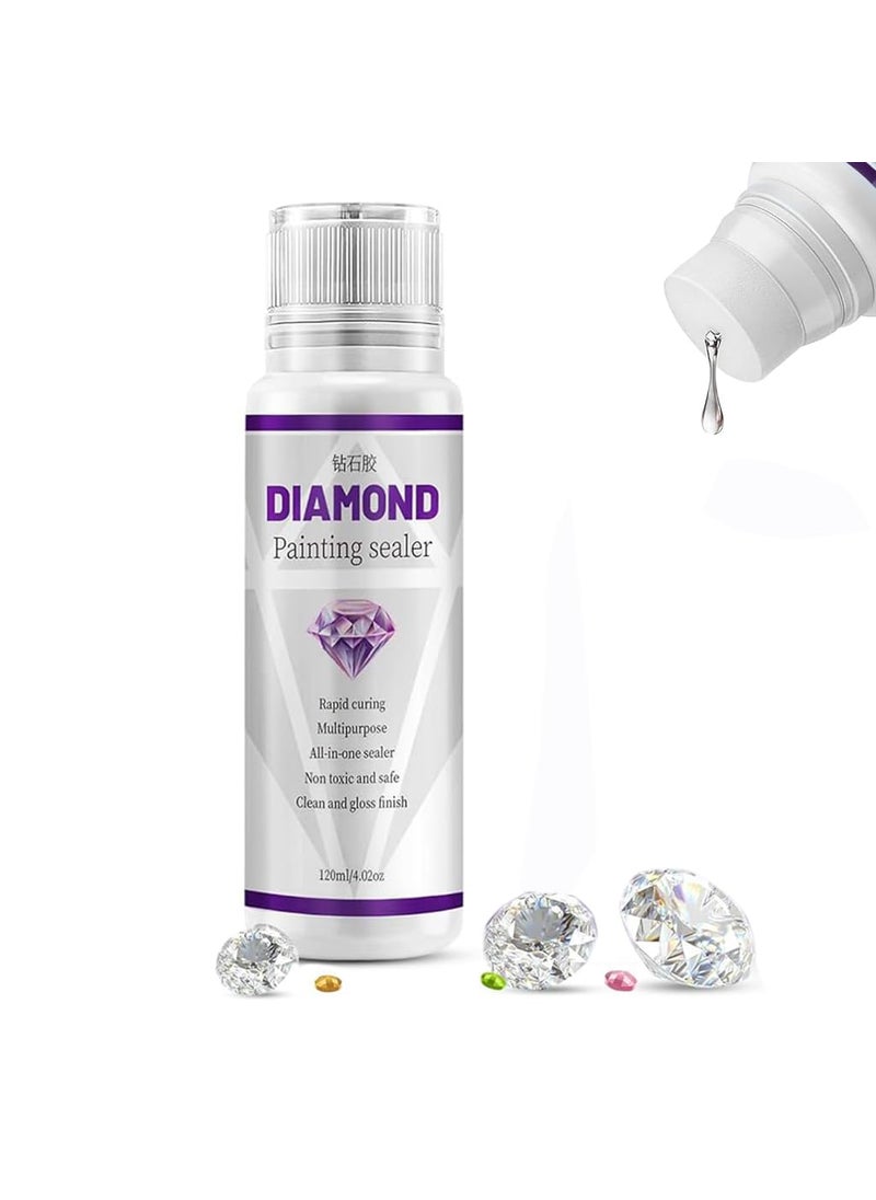 HASTHIP HASTHIP 120ML Diamond Painting Sealer 5D Diamond Art Glue Sealer Diamond Painting Glue Accessories Permanent Hold Shine Effect Sealer for Diamond Painting and Puzzle Glue  - Image 1
