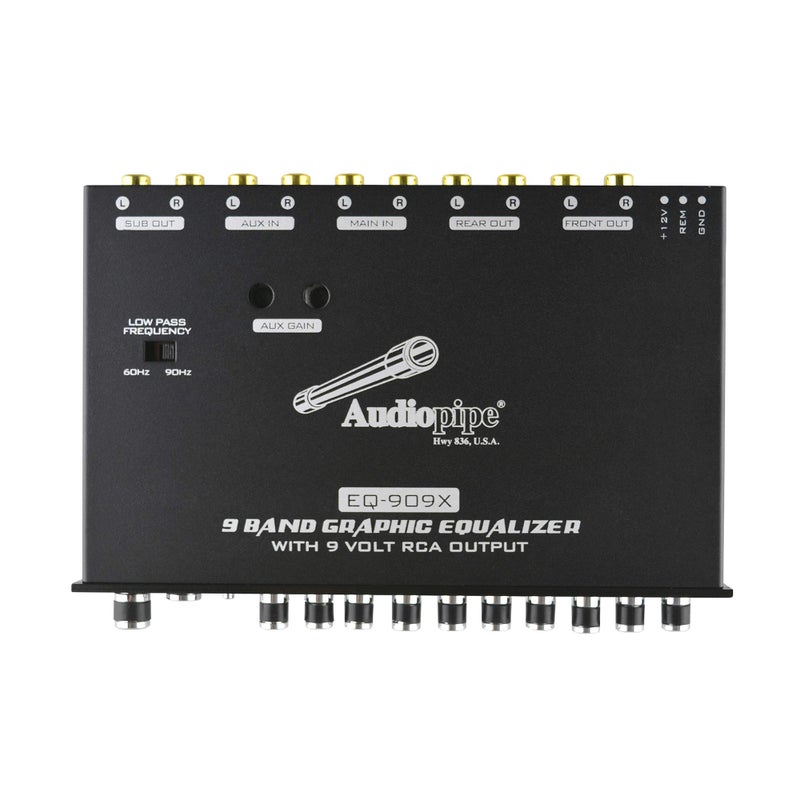 Audiopipe 9 Band Graphic Equalizer with 9 V LINE Driver (EQ-909X) - Image 2