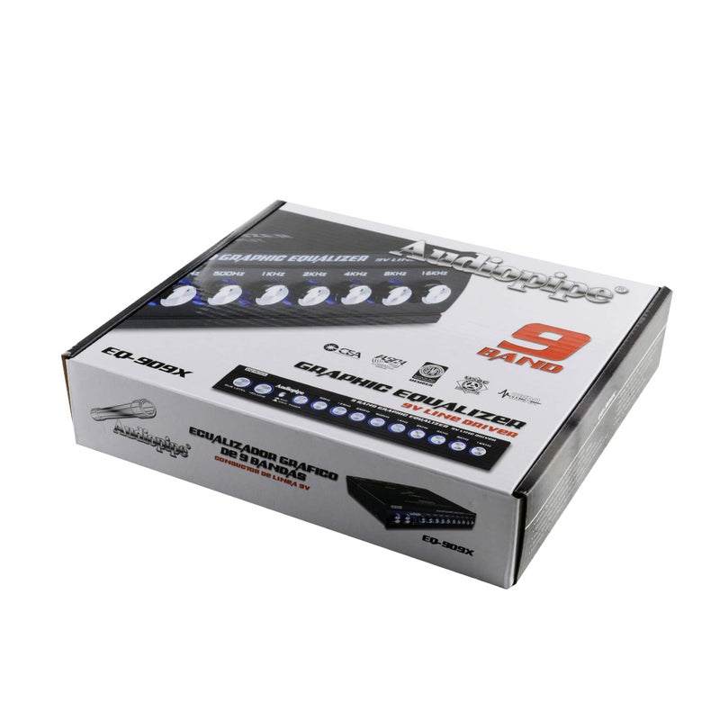 Audiopipe 9 Band Graphic Equalizer with 9 V LINE Driver (EQ-909X) - Image 5