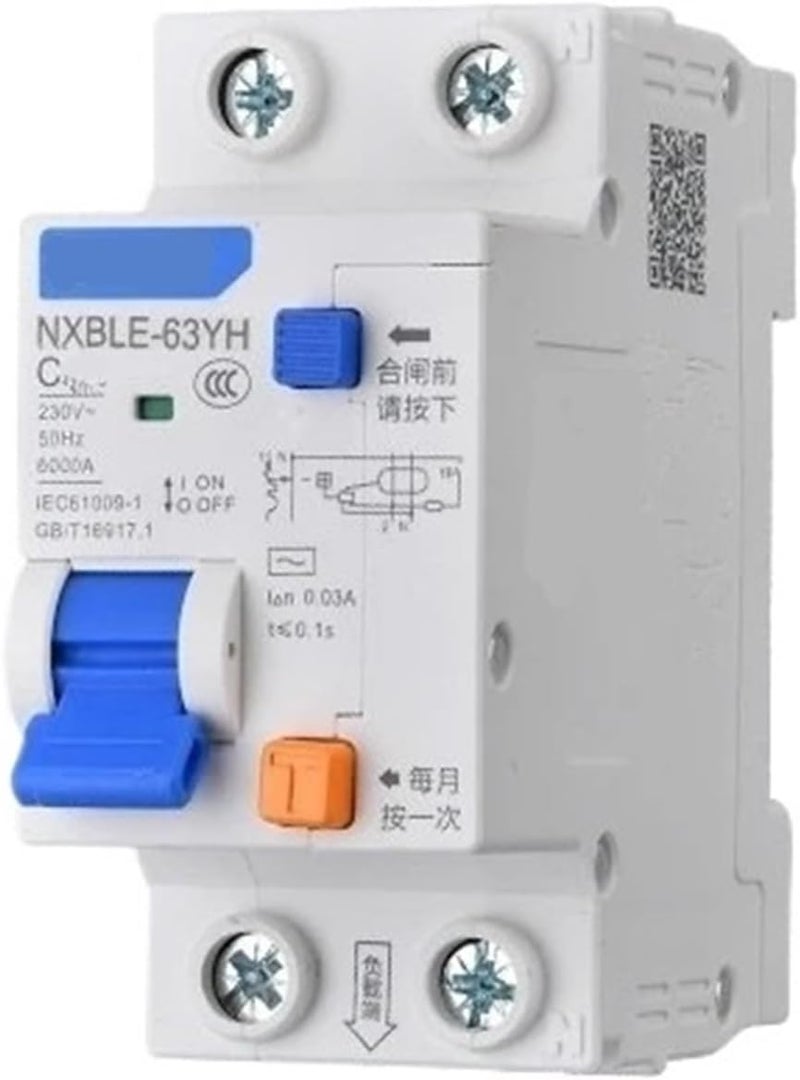 NXBLE 63YH قاطع دائرة التيار المتبقي 30MA 2P 16A للحماية من التسرب الزائد - Image 1