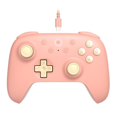 8Bitdo Ultimate 2C Wired Controller for Windows PC and Android, with 1000Hz Polling Rate, Hall Effect Joysticks and Hall Triggers, and Remappable L4/R4 Bumpers (Peach) - Image 1