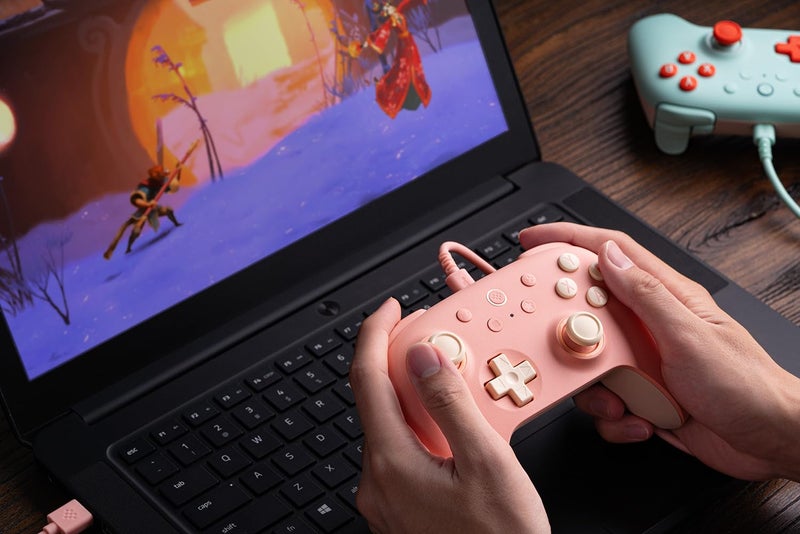 8Bitdo Ultimate 2C Wired Controller for Windows PC and Android, with 1000Hz Polling Rate, Hall Effect Joysticks and Hall Triggers, and Remappable L4/R4 Bumpers (Peach) - Image 2